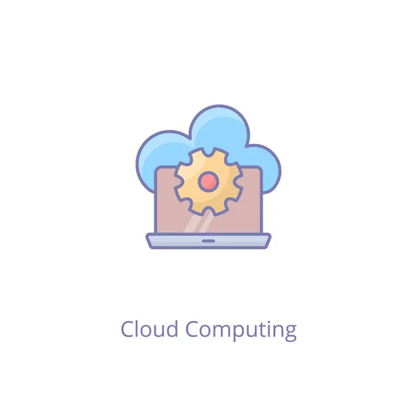 Cloud Computing Icoon Vector Logotype — Stockvector