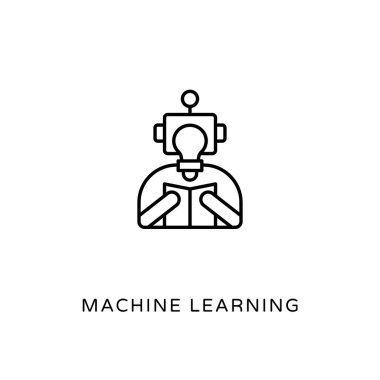Vektör olarak makine öğrenme simgesi. Logotype
