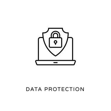 Veri koruma simgesi vektörde. Logotype