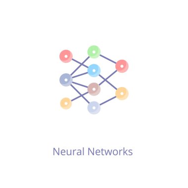 Vektör olarak Nöral Ağ simgesi. Logotype
