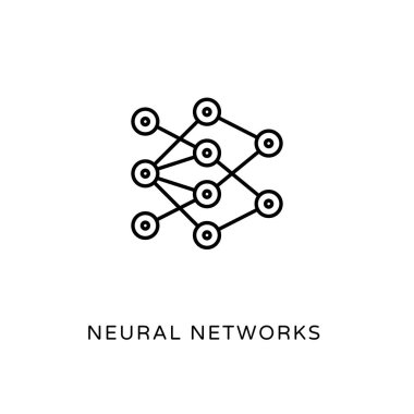 Vektör olarak Nöral Ağ simgesi. Logotype