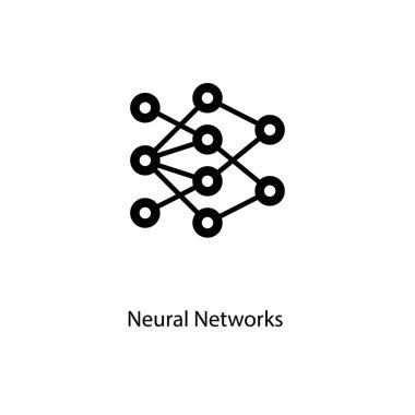 Vektör olarak Nöral Ağ simgesi. Logotype