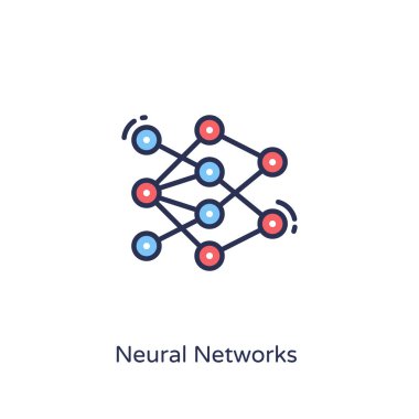 Vektör olarak Nöral Ağ simgesi. Logotype