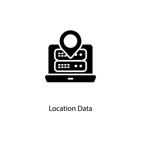 Localización Icono Datos Vector Logotipo — Archivo Imágenes Vectoriales