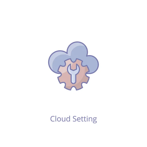 Cloud Setting Symbol Vektor Logotyp — Stockvektor
