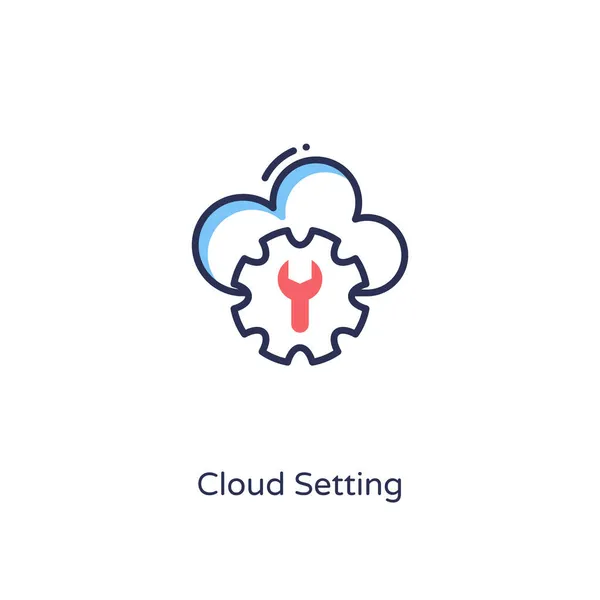 Cloud Setting Symbol Vektor Logotyp — Stockvektor