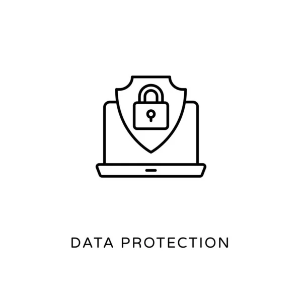 Icona Della Protezione Dei Dati Nel Vettore Logotipo — Vettoriale Stock