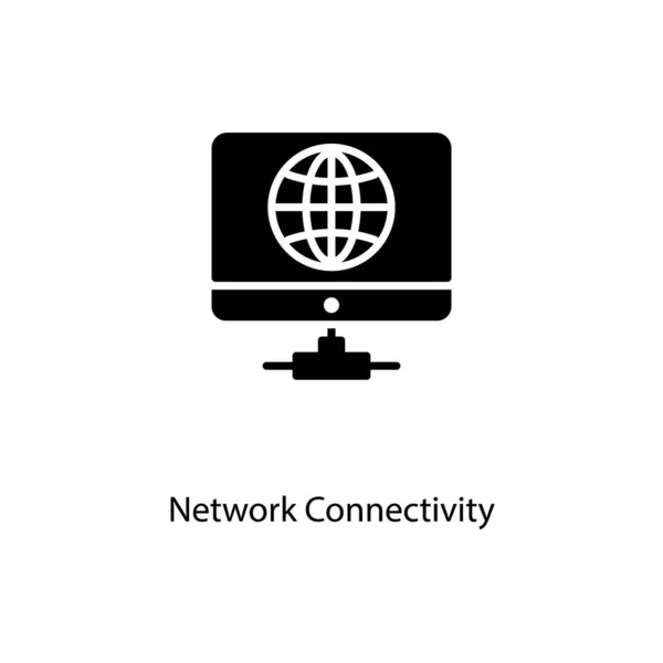 Icona Della Connettività Rete Nel Vettore Logotipo — Vettoriale Stock