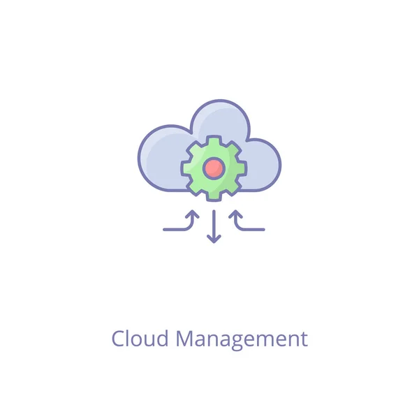 Cloud Management Symbol Vektor Logotyp — Stockvektor