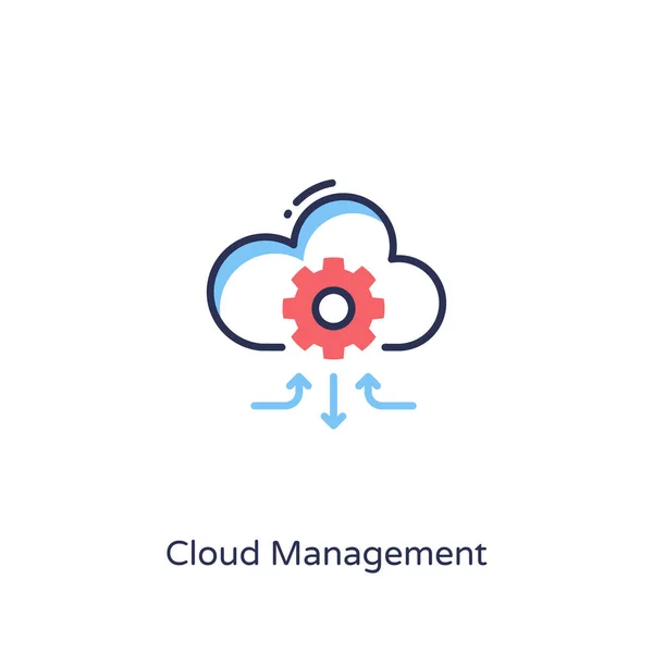 Cloud Management Symbol Vektor Logotyp — Stockvektor