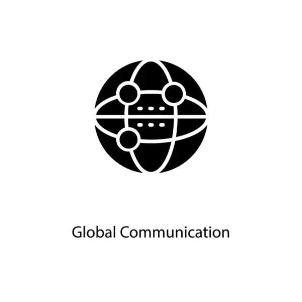 Icono Comunicación Global Vector Logotipo — Vector de stock