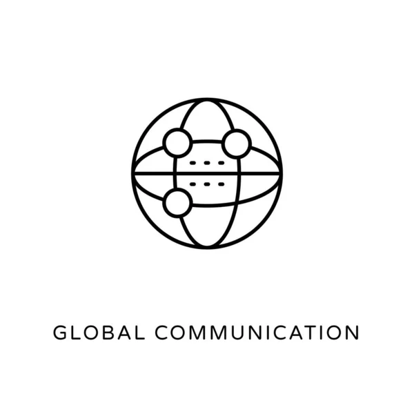 Ikona Globální Komunikace Vektoru Logotyp — Stockový vektor