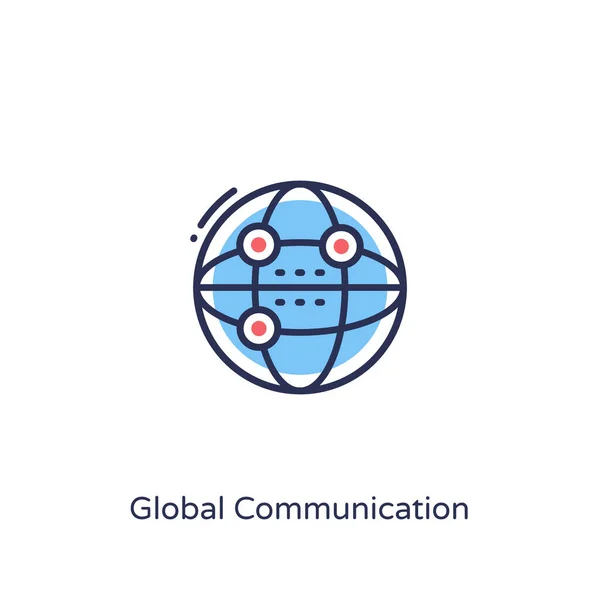 Globale Kommunikation Symbol Vektor Logotyp — Stockvektor