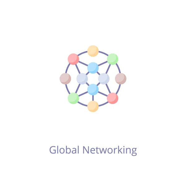 Globális Hálózati Ikon Vektorban Logotípus — Stock Vector