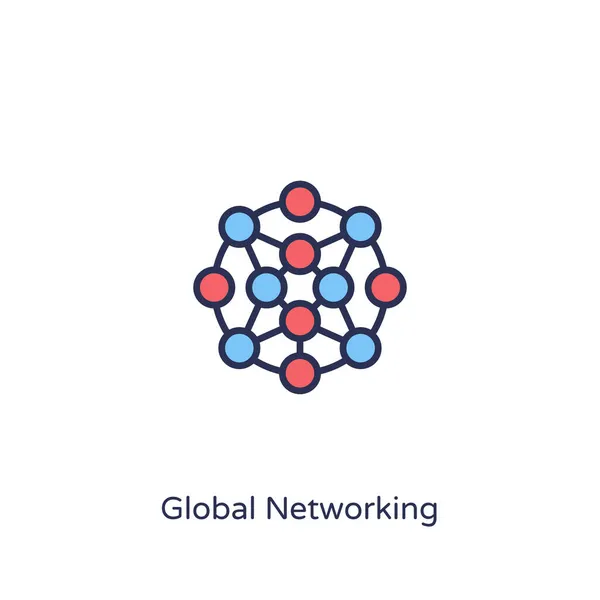 Global Networking Icoon Vector Logotype — Stockvector