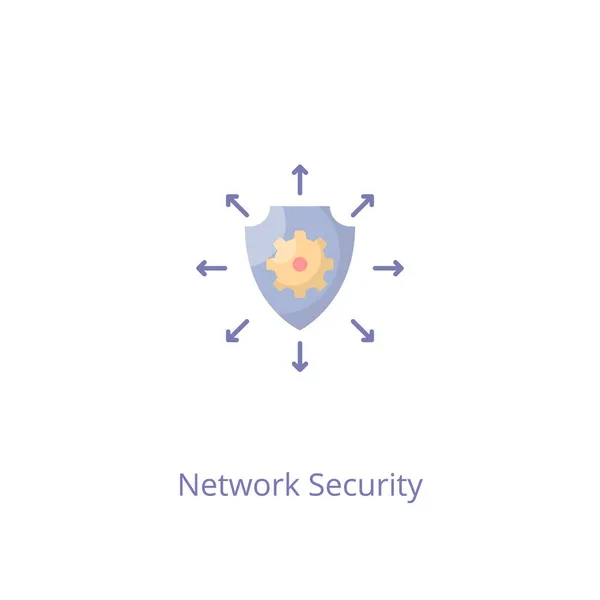 Ícone Segurança Rede Vetor Logotipo —  Vetores de Stock
