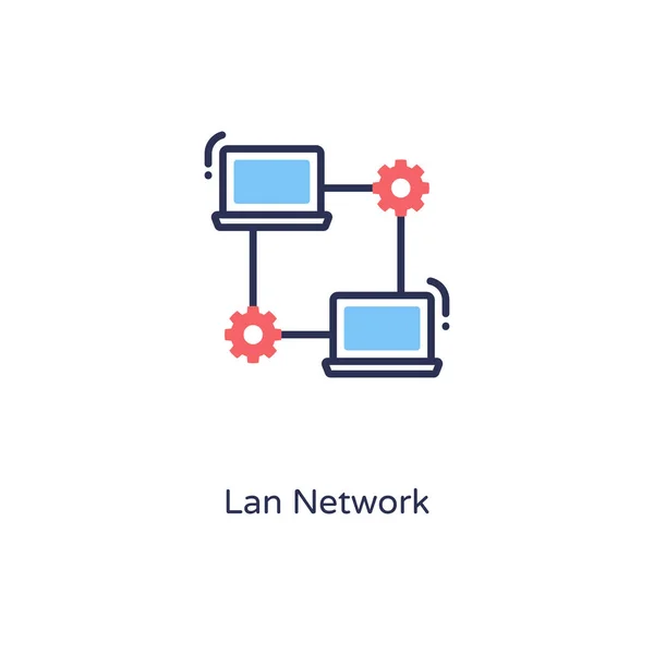 Иконка Lan Network Векторе Логотип — стоковый вектор