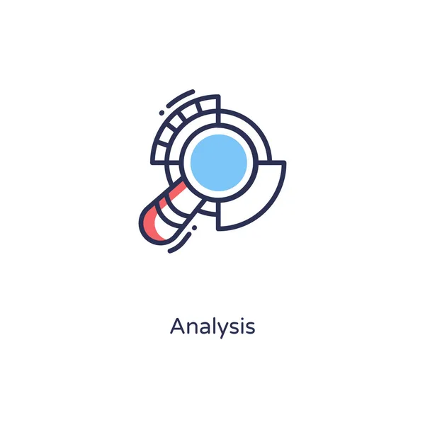 Icona Analisi Nel Vettore Logotipo — Vettoriale Stock