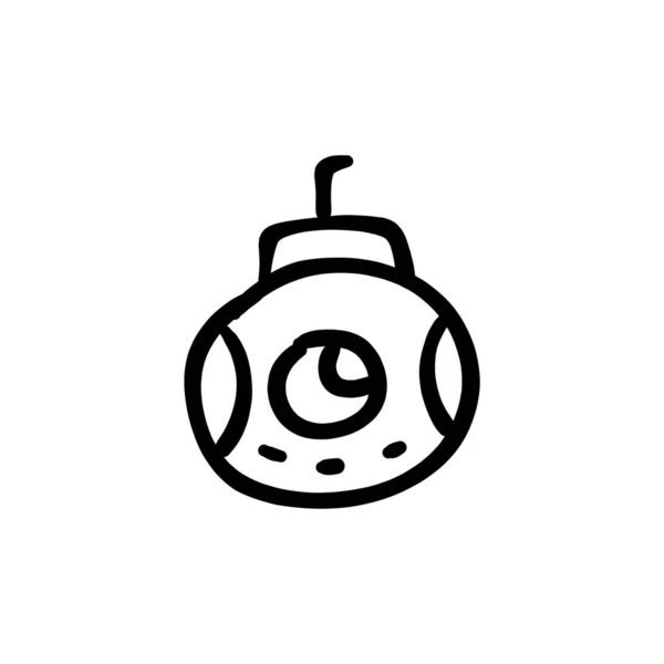 Иконка Подводной Лодки Векторе Логотип Doodle — стоковый вектор
