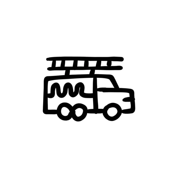 Sleepwagen Icoon Vector Logotype Doodle — Stockvector