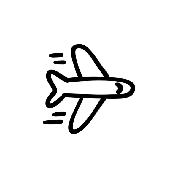 Icono Jet Negocios Vector Logotipo Doodle — Vector de stock