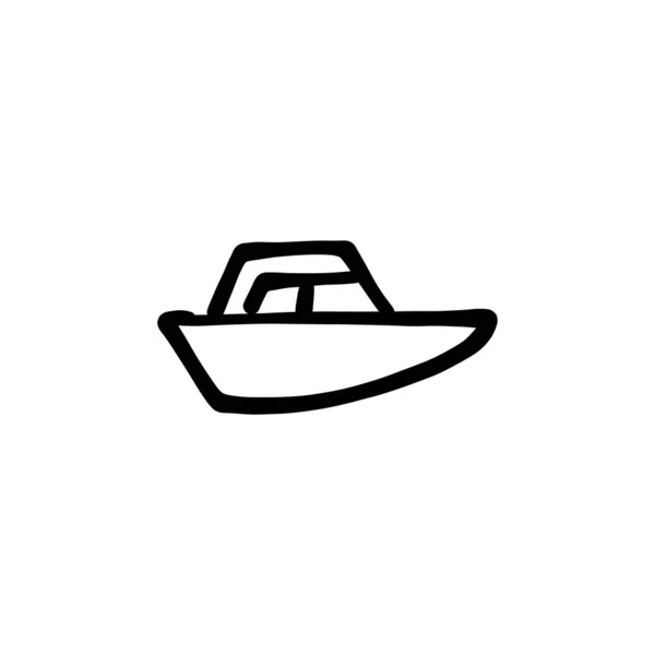 Icône Bateau Moteur Vecteur Logotype Caniche — Image vectorielle