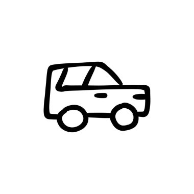 SNV araba simgesi vektörde. Logotype - Doodle