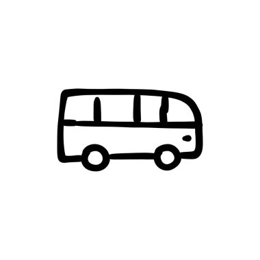 Vektör olarak yolcu minibüsü simgesi. Logotype - Doodle