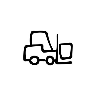 Fort lift ikonu vektör olarak. Logotype - Doodle