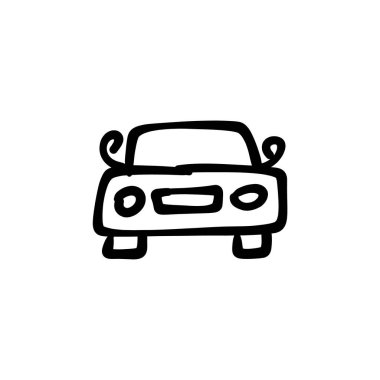 Vektör olarak spor araba simgesi. Logotype - Doodle