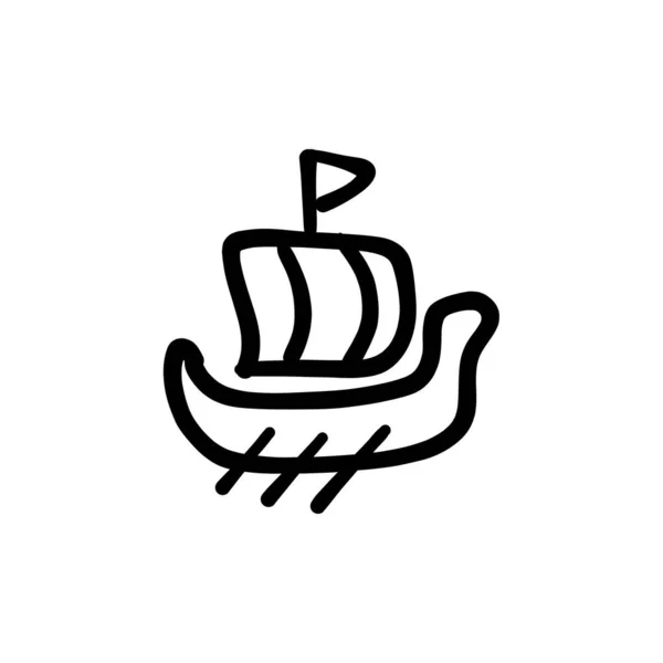 Ikona Pilotní Lodě Vektoru Logotyp Doodle — Stockový vektor