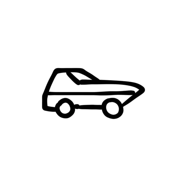 Ícone Supercarro Vetor Logotipo Doodle — Vetor de Stock
