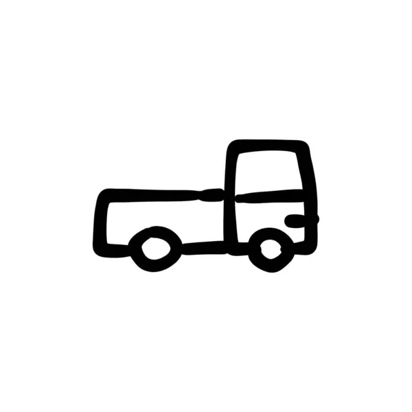 Recoger Icono Camión Vector Logotipo Doodle — Vector de stock