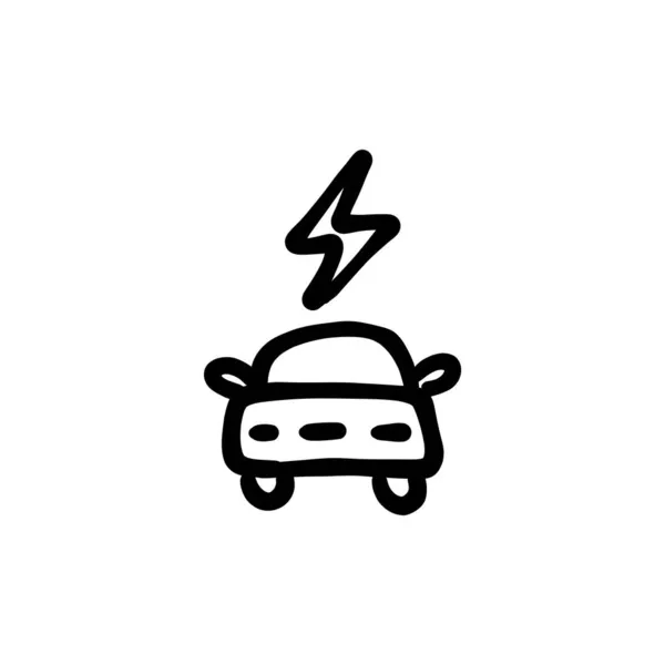 Електричні Автомобілі Значок Векторі Logotype Дудл — стоковий вектор
