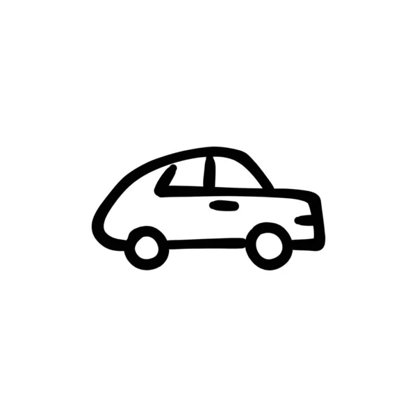 Mikro Auto Symbol Vektor Logotype Doodle — Stockvektor