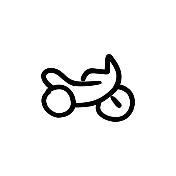 Icona Moto Vettore Logotipo Doodle — Vettoriale Stock
