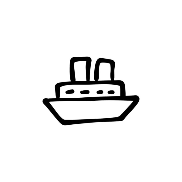 Yacht Ikon Vektor Logotyp Doodle — Stock vektor