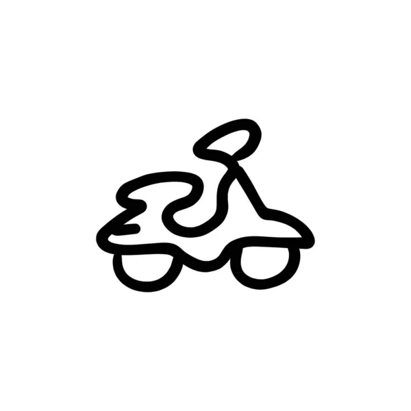 Scooter Ikonen Vektor Logotyp Doodle — Stock vektor