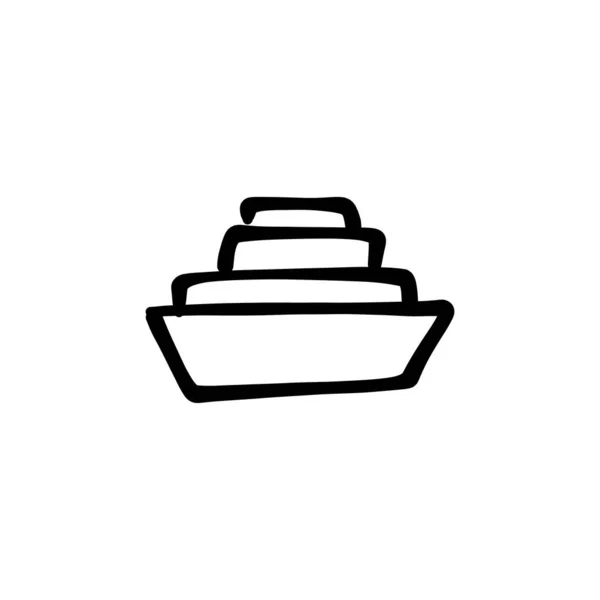 Fahrgastschiff Symbol Vektor Logotype Doodle — Stockvektor