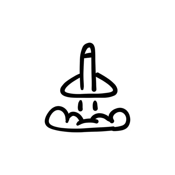 Icona Del Missile Nel Vettore Logotipo Doodle — Vettoriale Stock