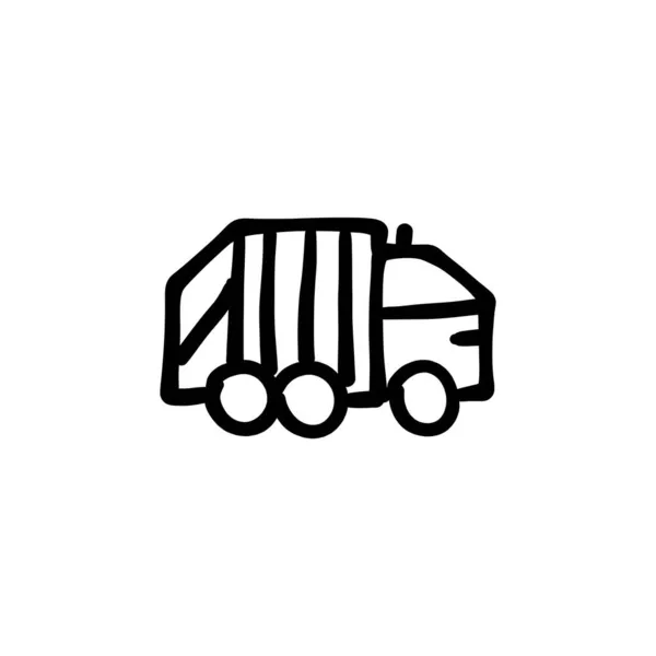 Fånge Bussikonen Vektor Logotyp Doodle — Stock vektor