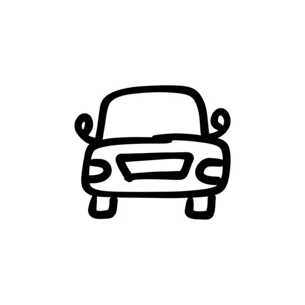 Icona Dell Auto Economica Vettore Logotipo Doodle — Vettoriale Stock