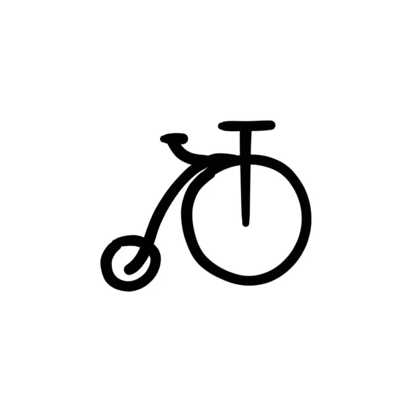 Tek Tekerlekli Bisiklet Ikonu Logotype Doodle — Stok Vektör
