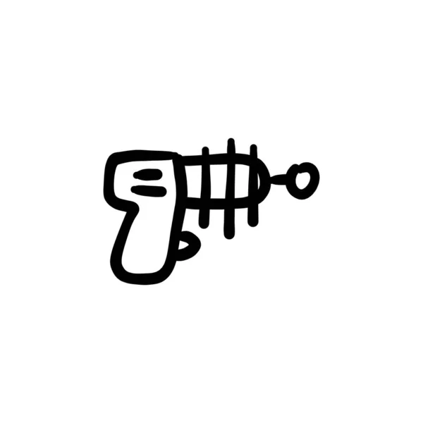 Icona Della Pistola Fuoco Nel Vettore Logotipo Doodle — Vettoriale Stock