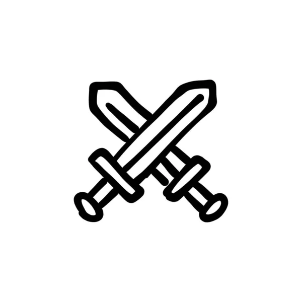 Icono Armamento Tradicional Vector Logotipo Doodle — Archivo Imágenes Vectoriales