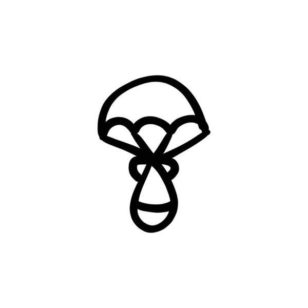Icône Parachute Dans Vecteur Logotype Caniche — Image vectorielle