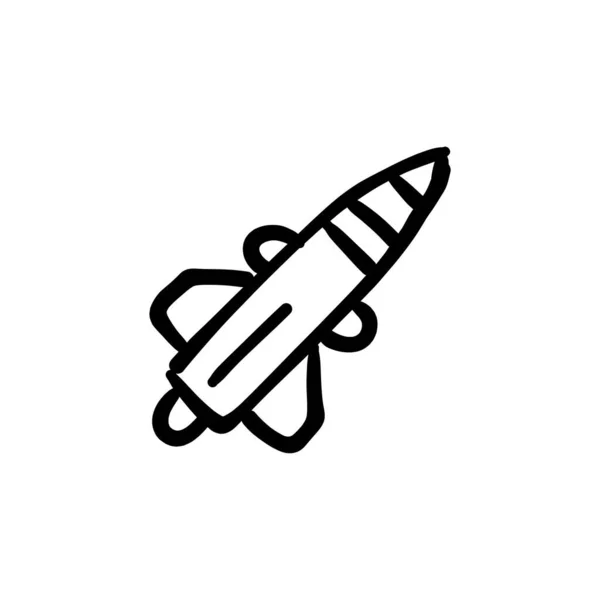 Icono Del Transbordador Espacial Vector Logotipo Doodle — Vector de stock