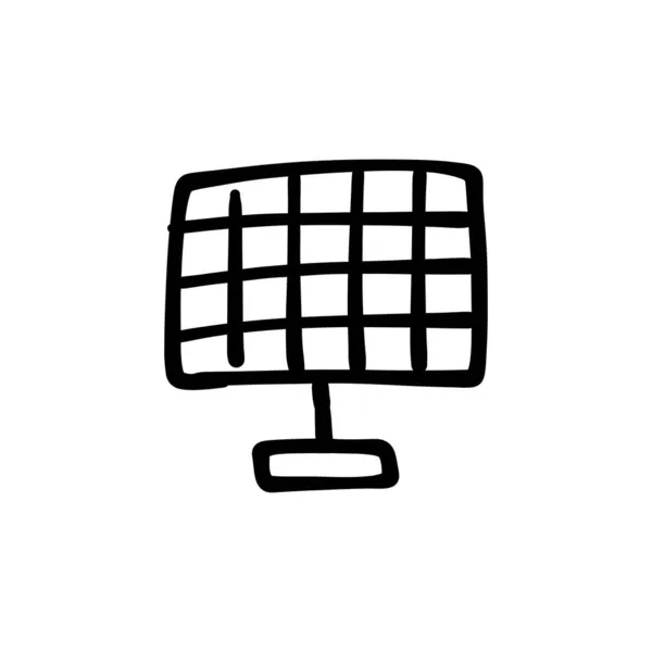 Zonnepaneel Icoon Vector Logotype Doodle — Stockvector