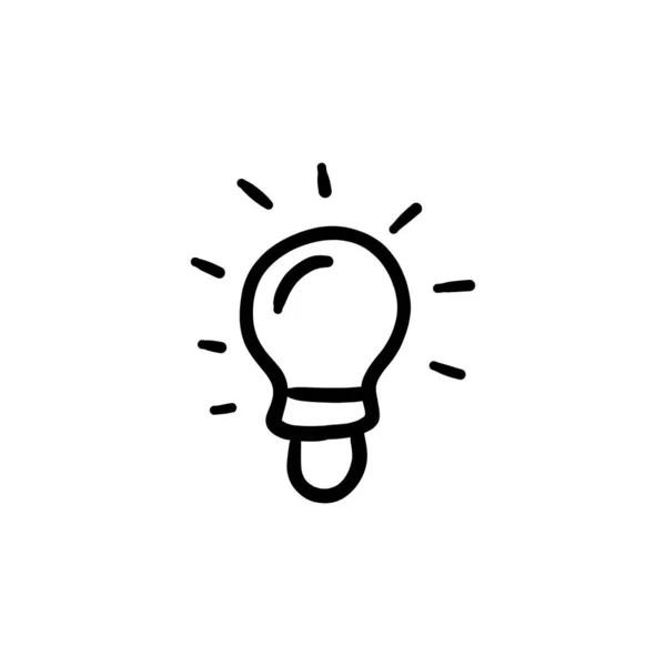 Icona Dell Idea Nel Vettore Logotipo Doodle — Vettoriale Stock