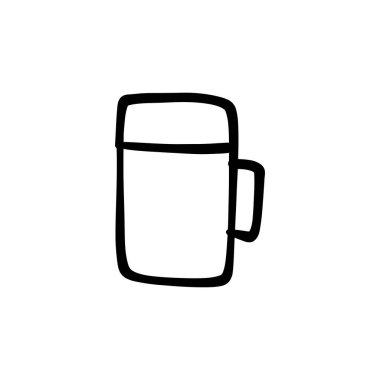 Vektör olarak kahve kupası simgesi. Logotype - Doodle